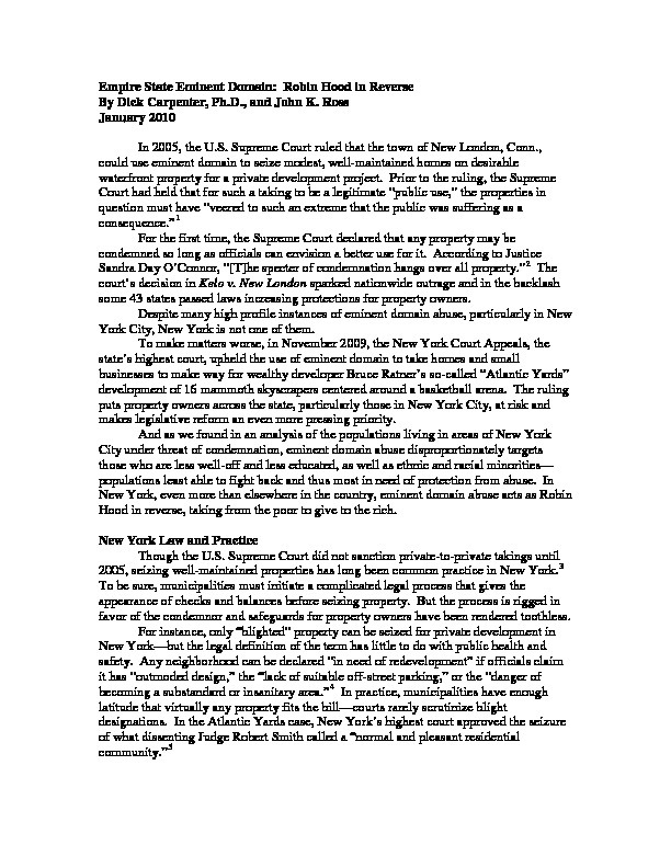 Eminent domain research paper