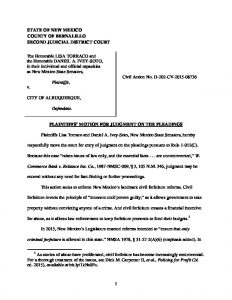 forfeiture pleadings judgment