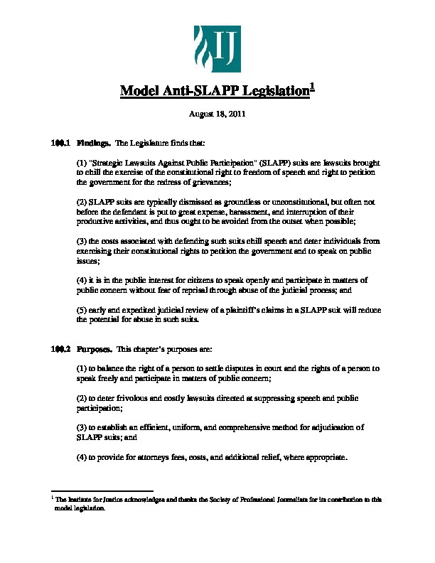 Anti-SLAPP Act