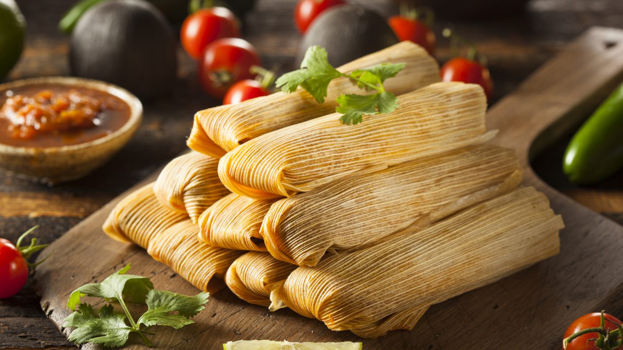 Homemade Corn and Chicken Tamales Ready to Eat