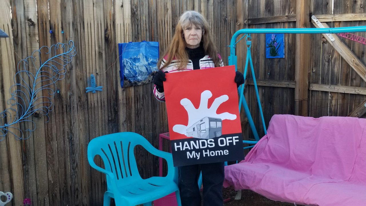 Amanda Root lives on well-maintained property she owns in a trailer park. Sierra Vista, Arizona, wants to evict her because it says the park isn't zoned for RVs.