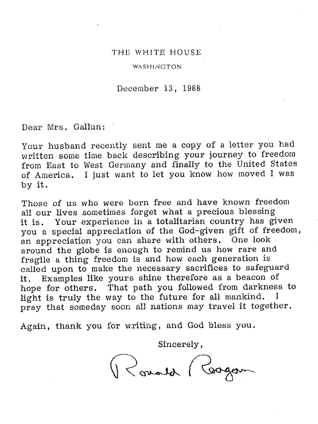 Gallun-fellowship-Reagan-letter