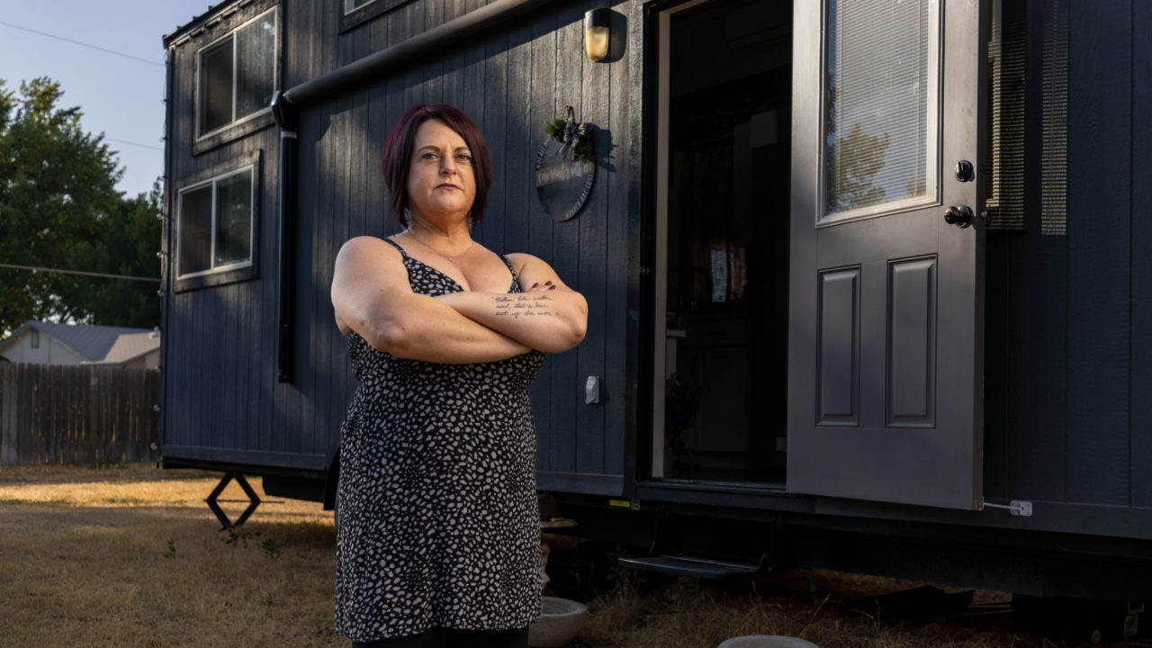 Chasidy Decker wants to live in her 252-square foot tiny house on private property, but Meridian, Idaho, banned tiny homes on wheels outside of RV parks.