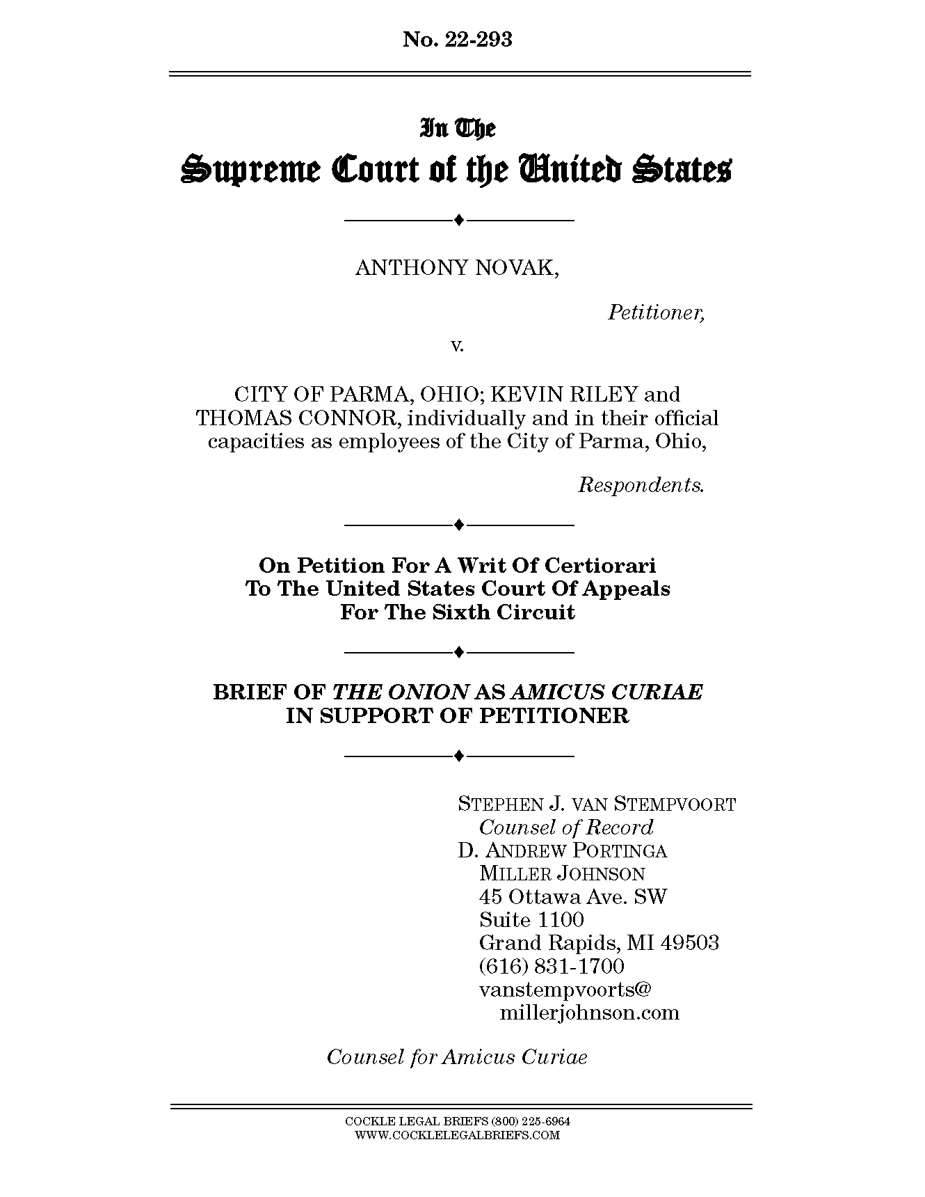 The Onion Amicus Brief Institute For Justice