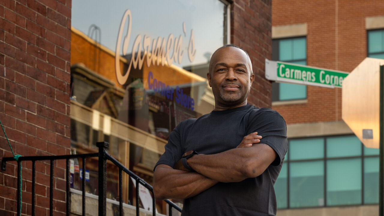 Altimont Mark Wilks stands outside Carmen's Corner Store, his Hagerstown business. He is suing the USDA over a policy that prevents him from accepting SNAP benefits because of a decades-old arrest, for which he's already served his time.