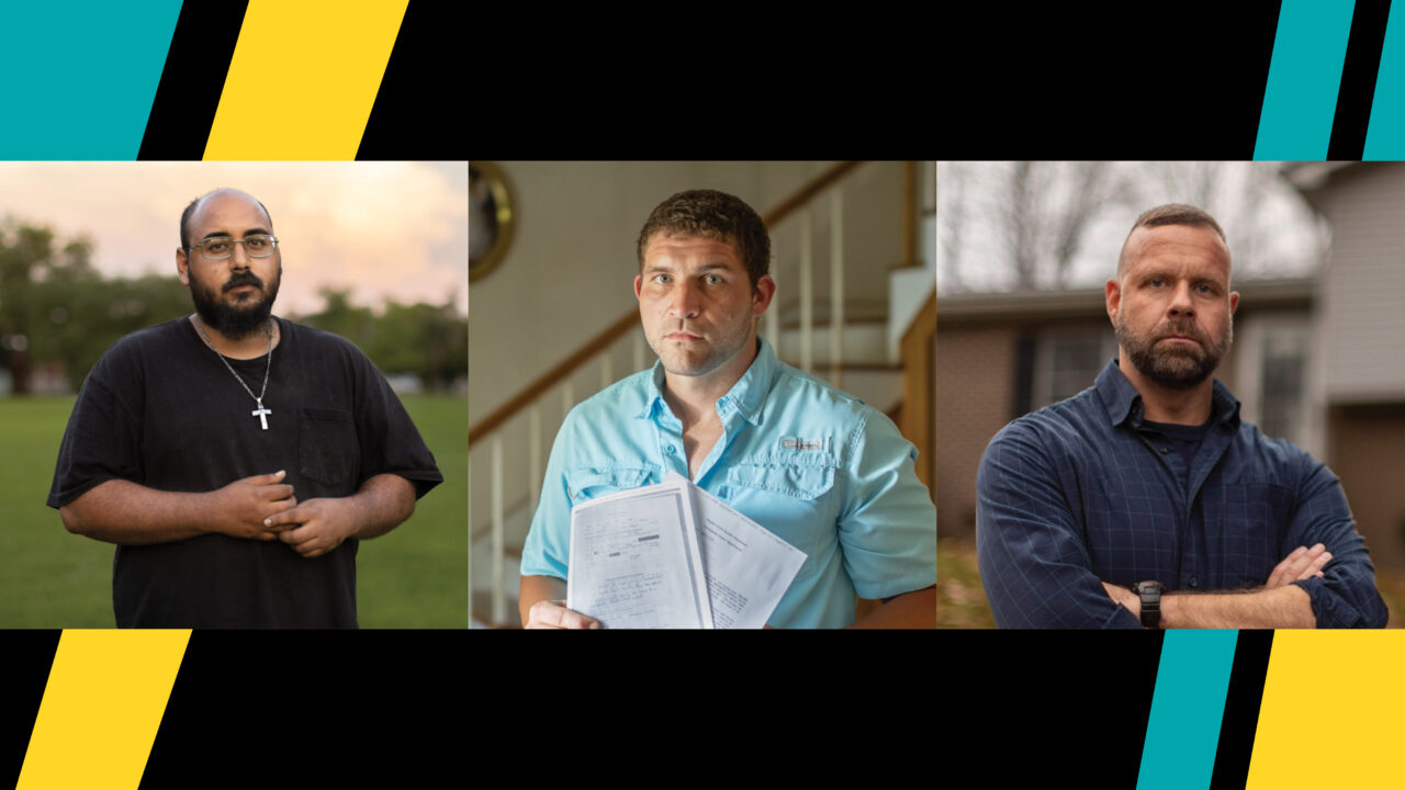 Once IJ overcame legal immunities in their cases, Mario Rosales (left), Waylon Bailey (middle), and Matt Gibson (right) quickly received justice.