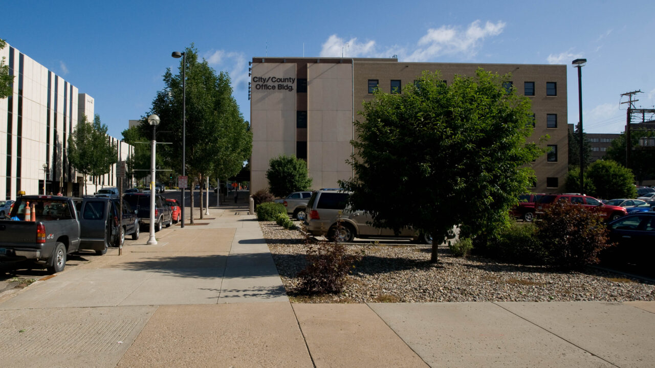 The City/County Administrative Building is seen in Bismarck, ND. Photo credit: Andrew Filer.