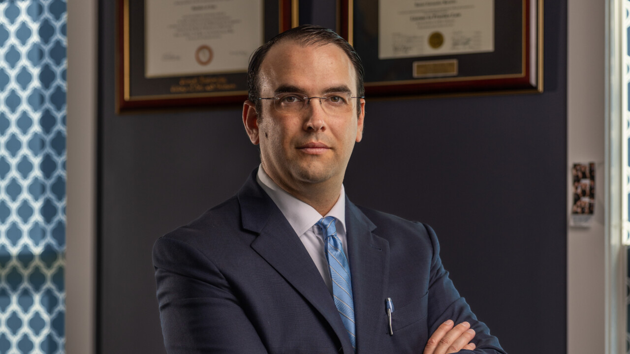 Civil rights attorney Daniel Horwitz stands inside his Nashville office. Daniel has teamed up with the Institute for Justice to file a federal First Amendment lawsuit challenging a rule used by the United States District Court for the Middle District to impose a gag order on him.