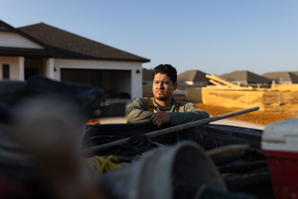 construction worker at truck