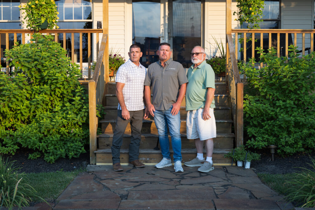 Joe Marino with his father Russell and brother Russell Jr. at their family home in New Jersey. Their case against agency courts is headed to the U.S. Supreme Court.
