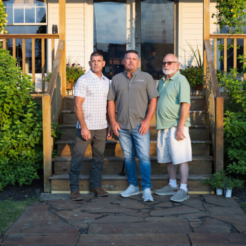Joe Marino with his father Russell and brother Russell Jr. at their family home in New Jersey. Their case against agency courts is headed to the U.S. Supreme Court.