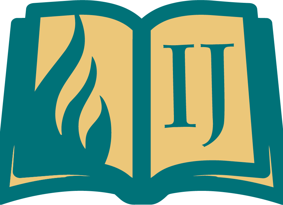 Institute for Justice logo: open book with flame and IJ lettering