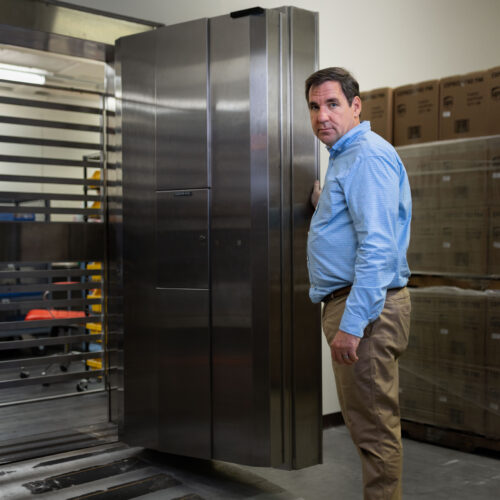 Steven Bailey stands outside Global Coin Logistics' vault in Louisville, Kentucky.