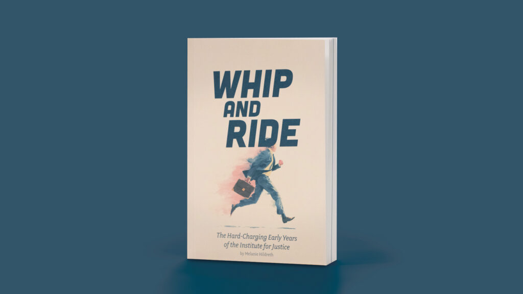 Book cover of Whip and Ride, showing a man running with a briefcase